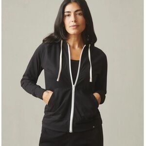 NEW American Giant Women's Lightweight Full Zip Hoodie Hooded Jacket Black M
